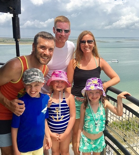 Family Photos atop Cape Lookout Lighthouse