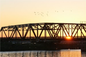 New Bern sunset bridge