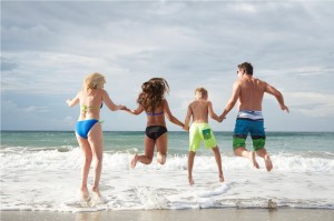 Family on the Beach in Emerald Isle NC
