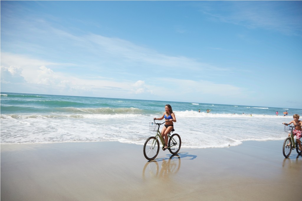 Kids Bike Riding on Emerald Isle NC Beach