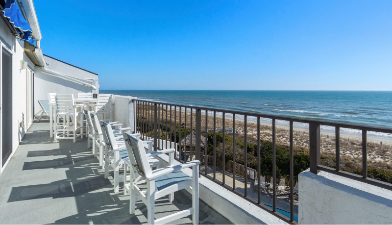 image of bogue shore club 401 oceanfront balcony
