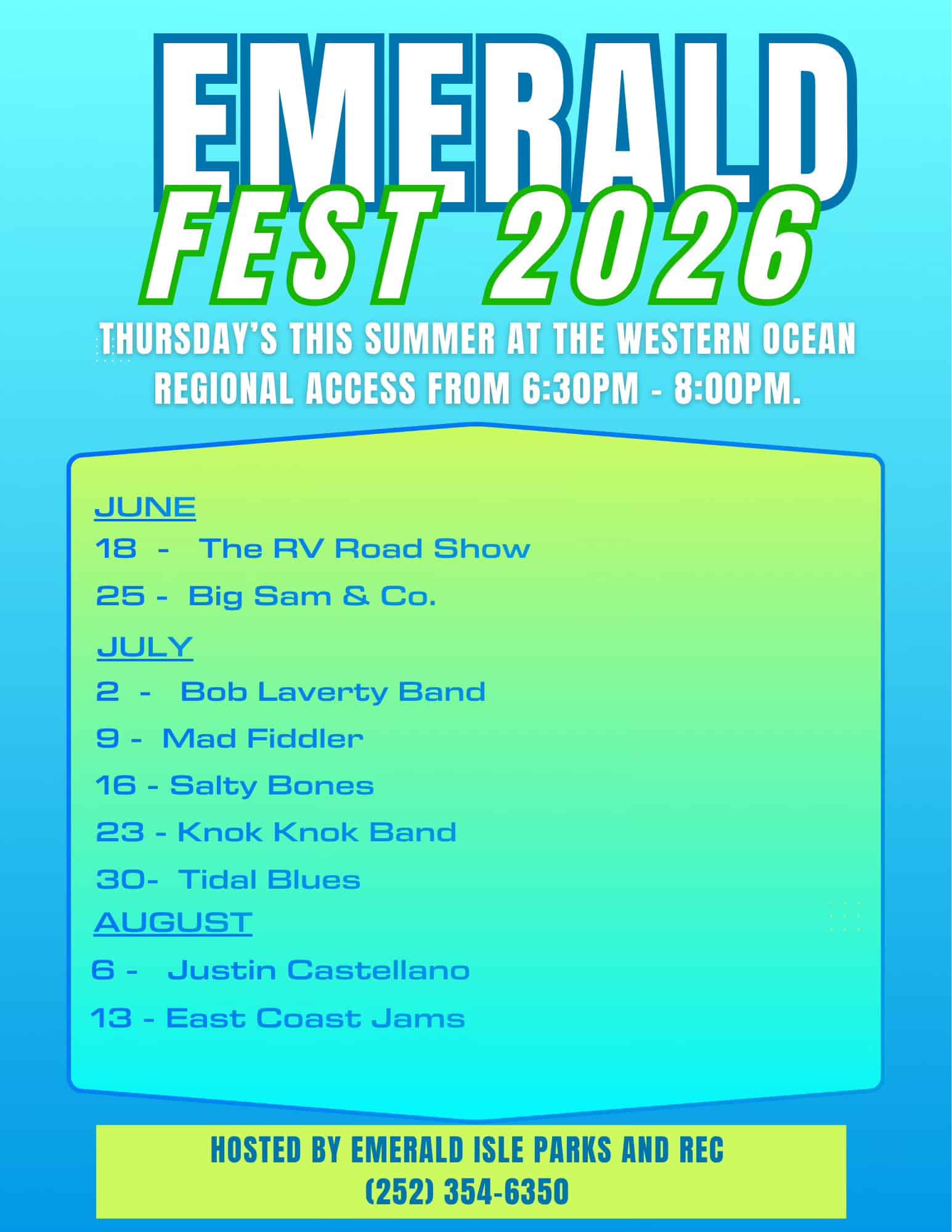 Emerald Fest - Free Summer Concert Series in Emerald Isle, NC