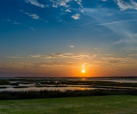 Sunset over Bogue Sound in Emerald Isle