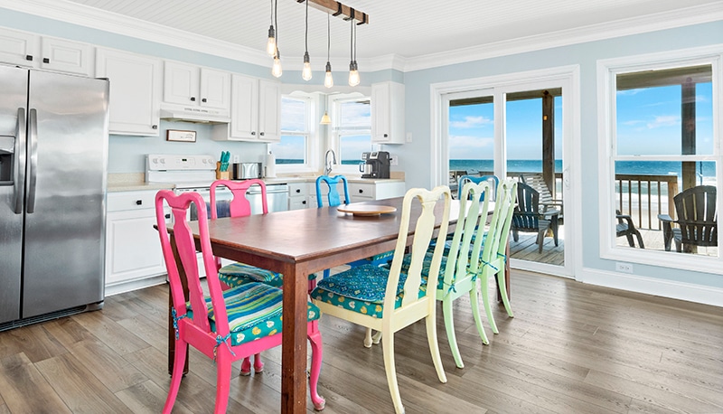 Pink Flamingo dining room & kitchen