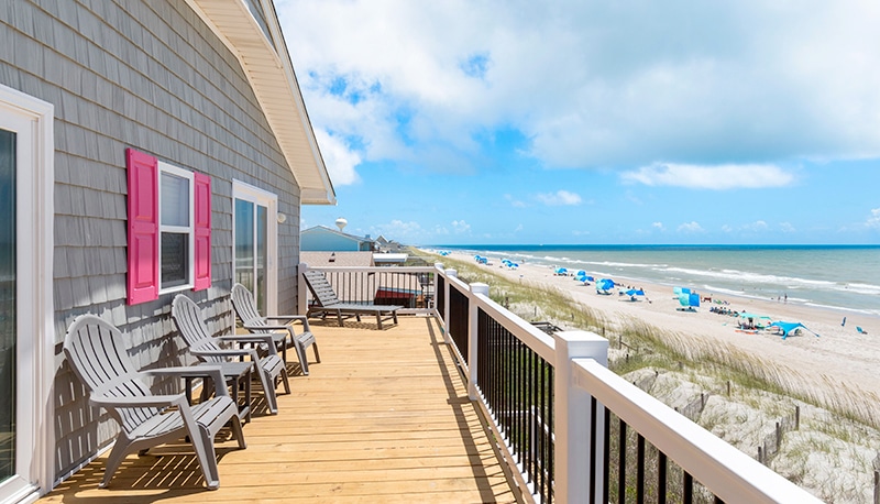 Pink Flamingo oceanfront deck