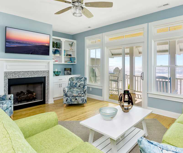 Boardwalk Bungalow Pool Living Room