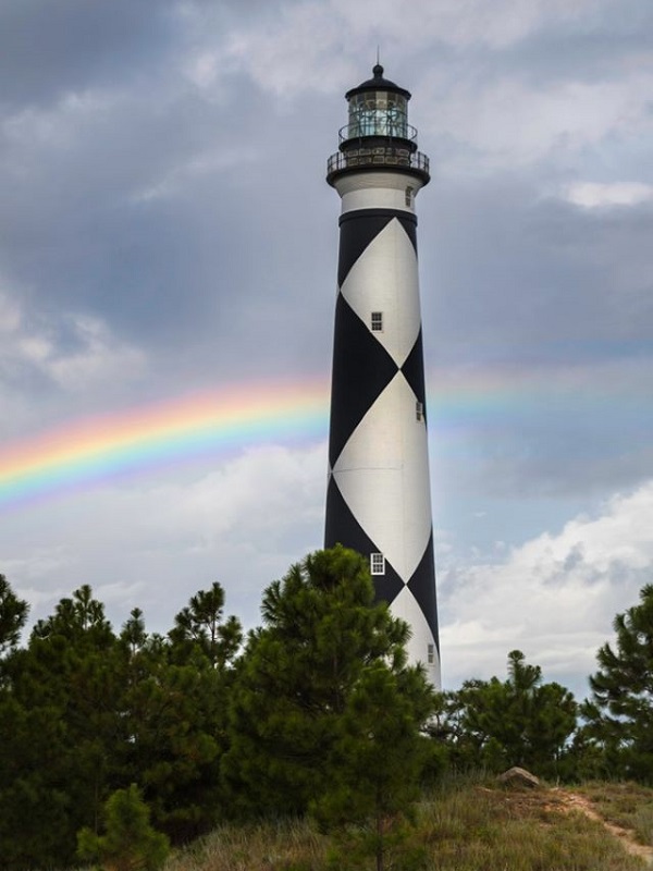 Rainbow over Cape Lookout Lighthouse