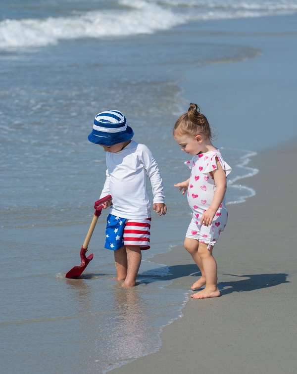 Kids Playing at Beach in Emerald Isle, NC