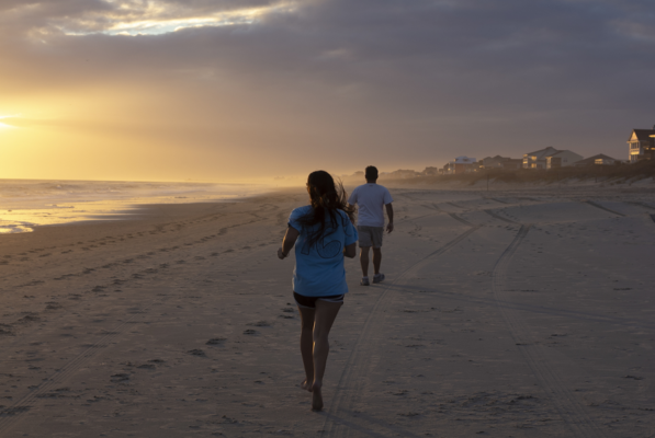 Go walking or jogging on Emerald Isle Beach