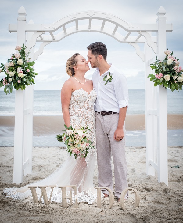 Beach wedding in Emerald Isle, North Carolina