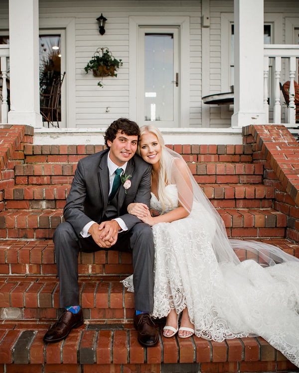 Newlyweds at Church Wedding on North Carolina's Crystal Coast