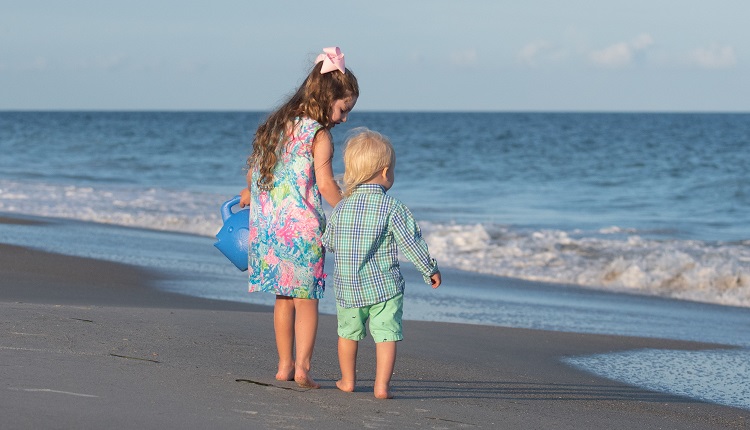 Kids Playing on Crystal Coast Beaches