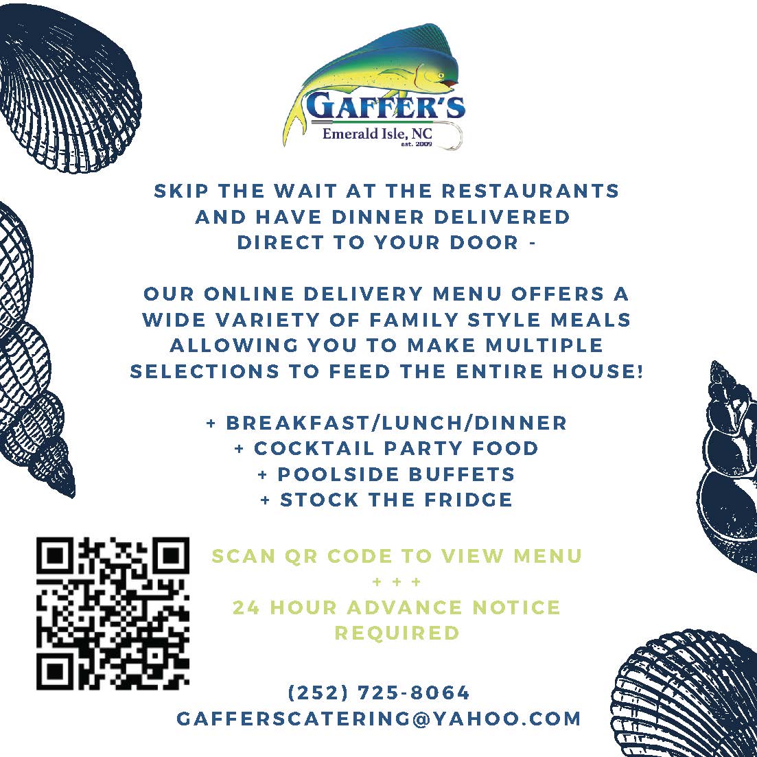 Gaffer's Online Menu with QR Code