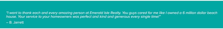 Emerald Isle Realty Property Management Testimonials