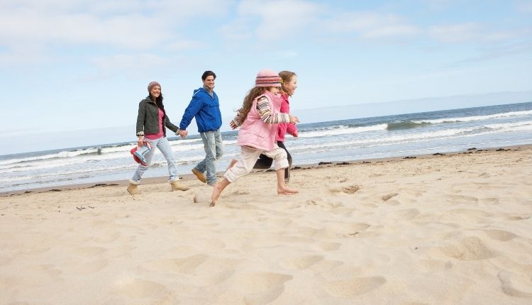 Emerald Isle Kids Playing on the Beach