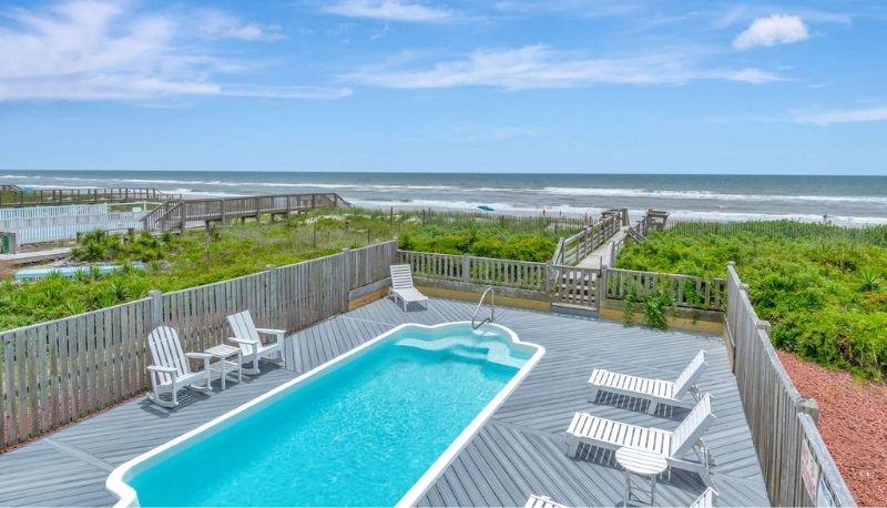 Emerald Isle Beach Cottage Pool Ocean View