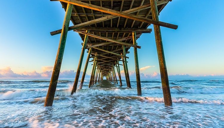 Pier in ocean