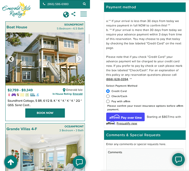 Affirm Payment Plan | Emerald Isle Realty