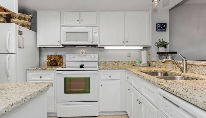 Emerald Isle Condo White Kitchen