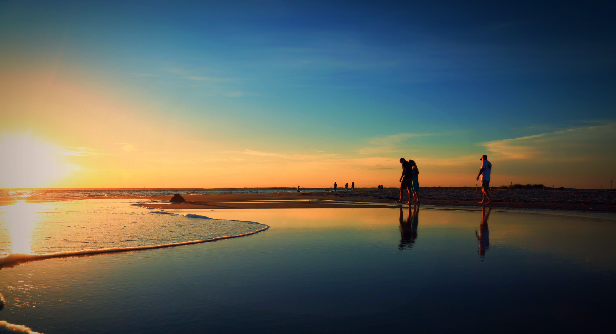 image of a crystal coast sunset