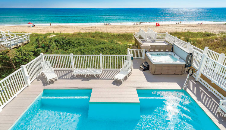 Enjoy your private pool when you book your 2024 vacation with Emerald Isle Realty.