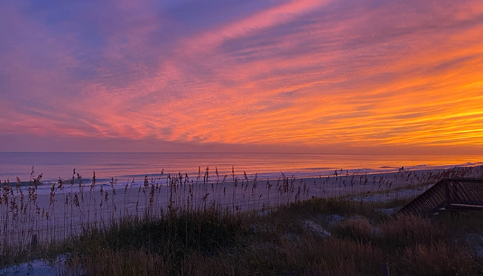 Sunset on the beach in Emerald Isle, NC.