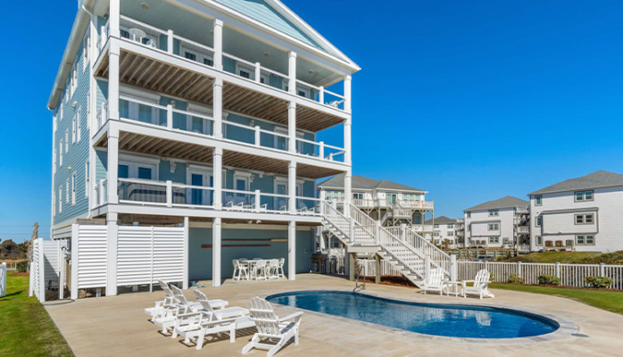 Emerald Isle vacation rental with pool.