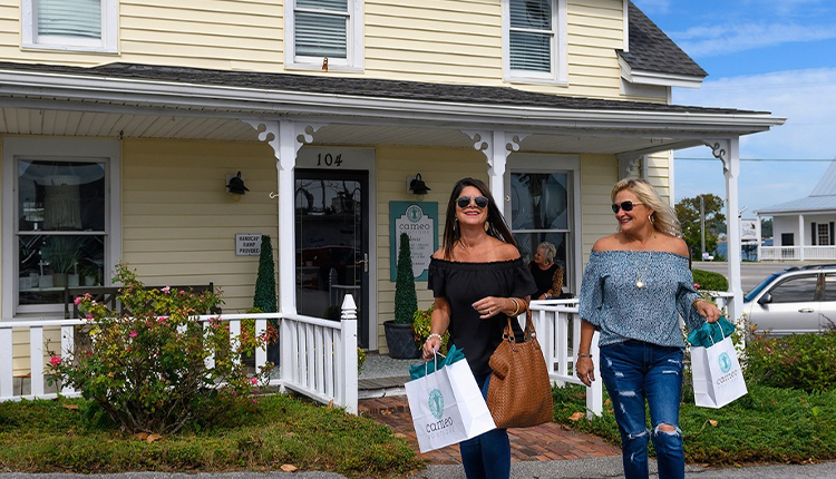 Girls shopping in Emerald Isle.