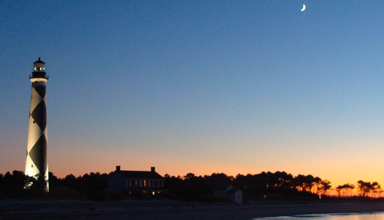 romantic moonlit cruise to Cape Lookout Lighthouse