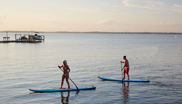 paddleboarding on North Carolina's Crystal Coast