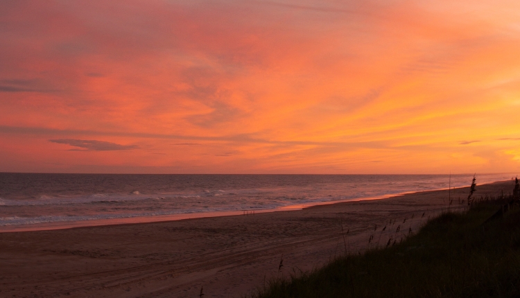 Emerald Isle Beach Pink Sunset
