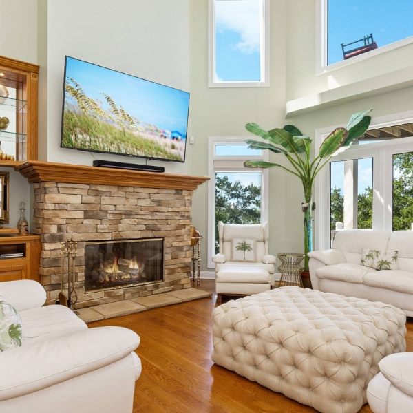 Emerald Isle Beach Vacation Rental with Fireplace