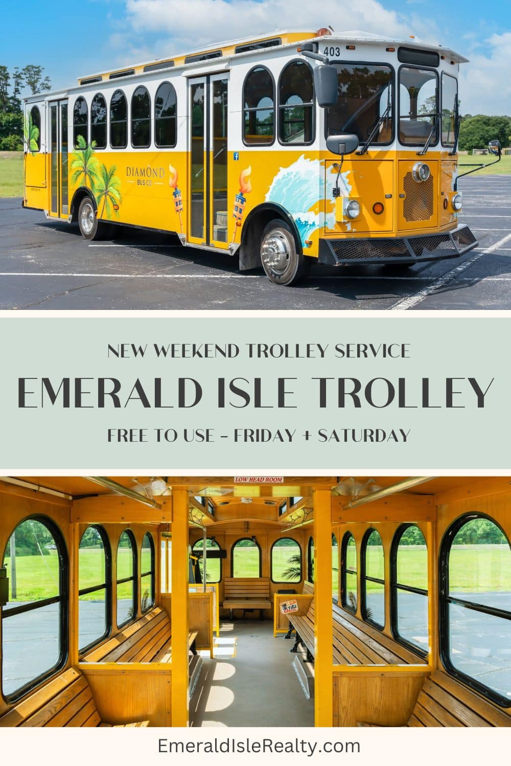 Free emerald isle trolley service - pin