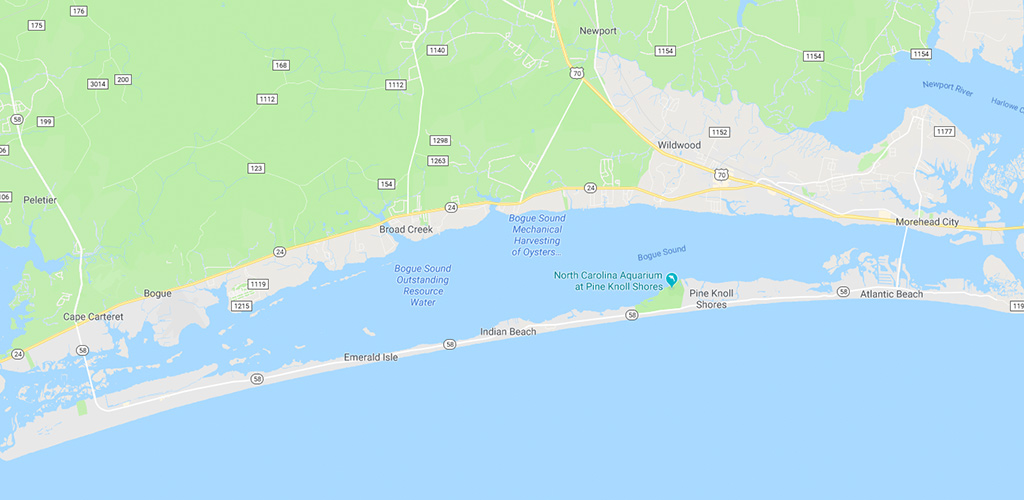 Beaches In North Carolina Map