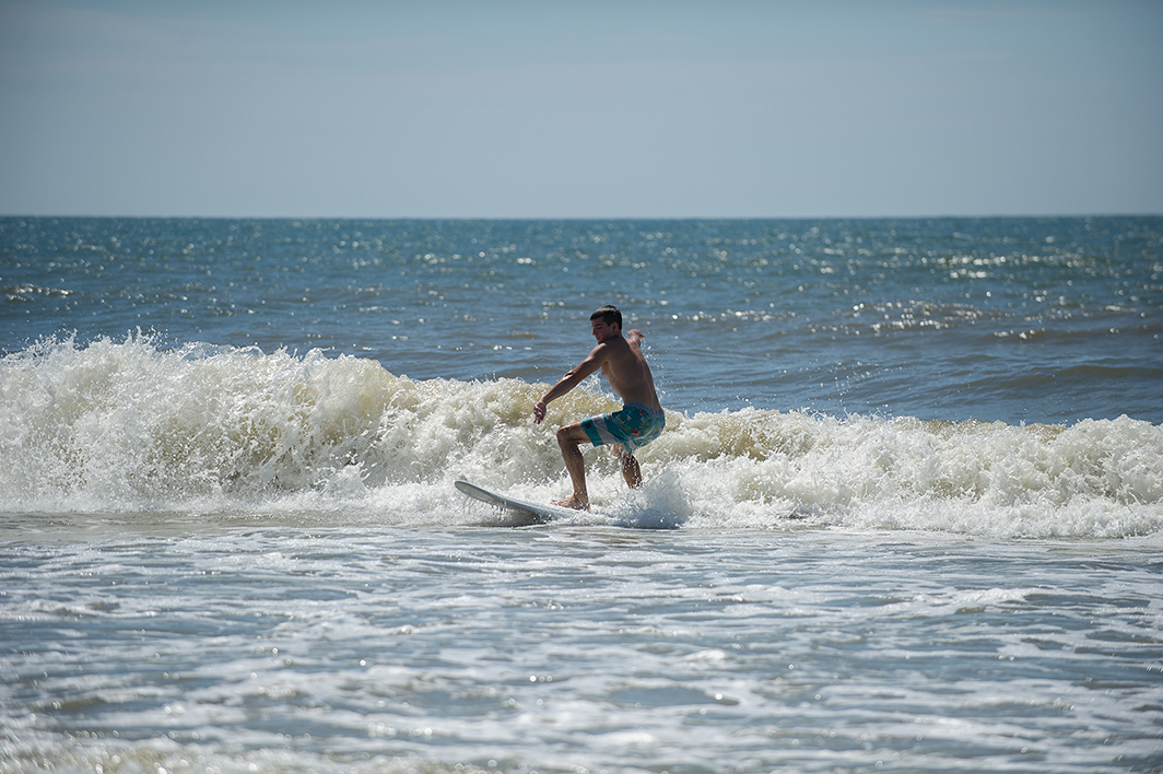 Surfing in Emerald Isle