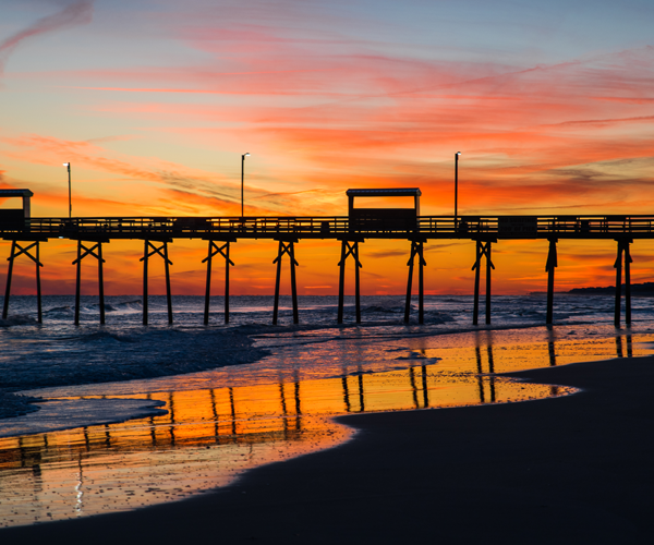 Top Places to See the Most Amazing Sunsets on NC’s Crystal Coast - bouge inlet pier