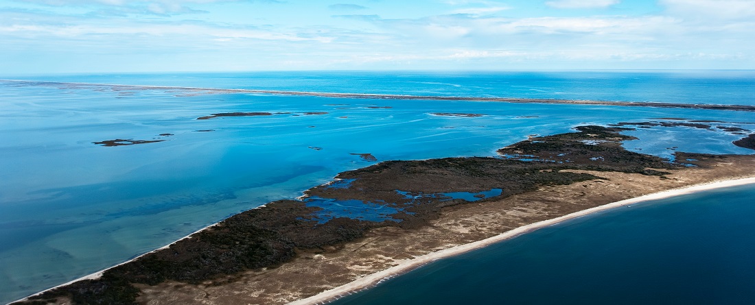 Aerial View of Cape Lookout National Seashore and Shackleford Banks NC