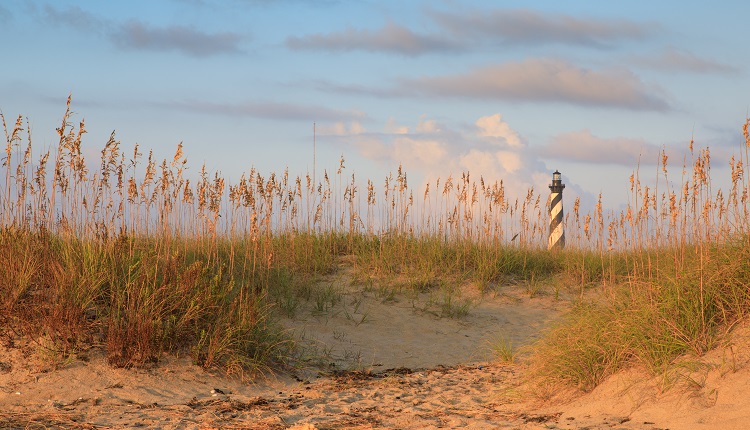 Cape Hatteras National Seashore and Lighthouse in Outer Banks North Carolina
